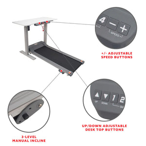 Sunny Treadmill with Detachable Automated Desk