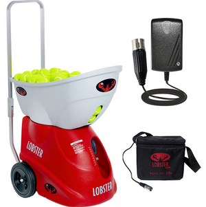 Lobster Elite Two Tennis Ball Machine with external battery