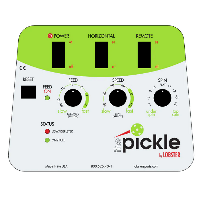 The Pickle by Lobster Pickleball Machine Controls