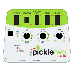 The Pickle Two by Lobster Pickleball Machine controls